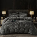 PHF Truly Velvet Duvet Cover Set King Size - Ultra Soft Cozy Flannel