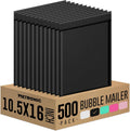 Poly Bubble Mailers 10.5x16 in Pack of 500 - Padded Black Mailers
