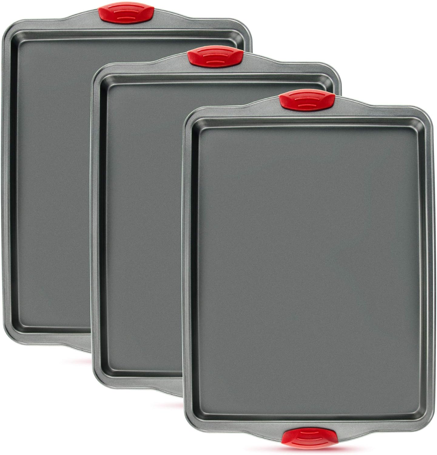 Premium Nonstick Baking Sheet Pans Set of 3 for Perfect Baking