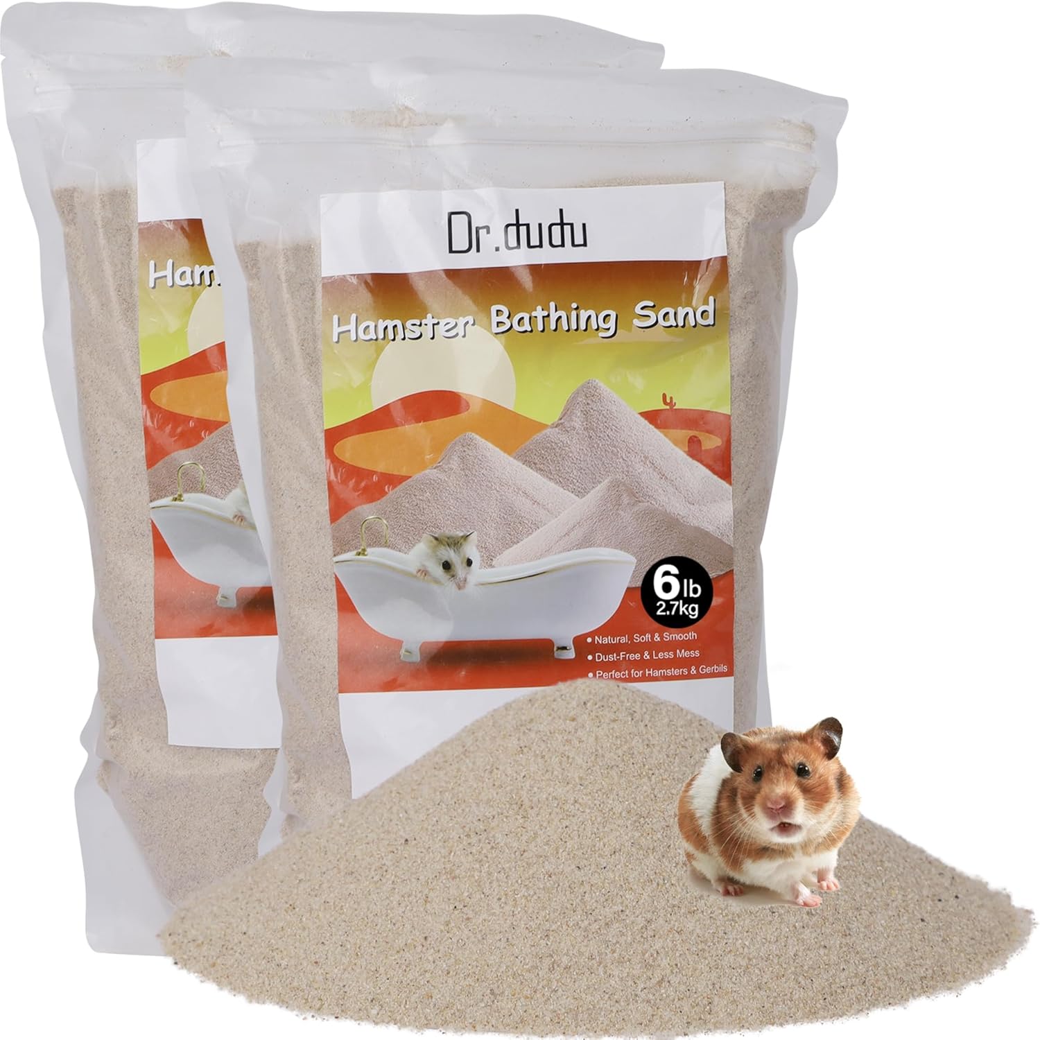Natural Hamster Bath Sand for Small Pets - 12lb Dust Free Sand