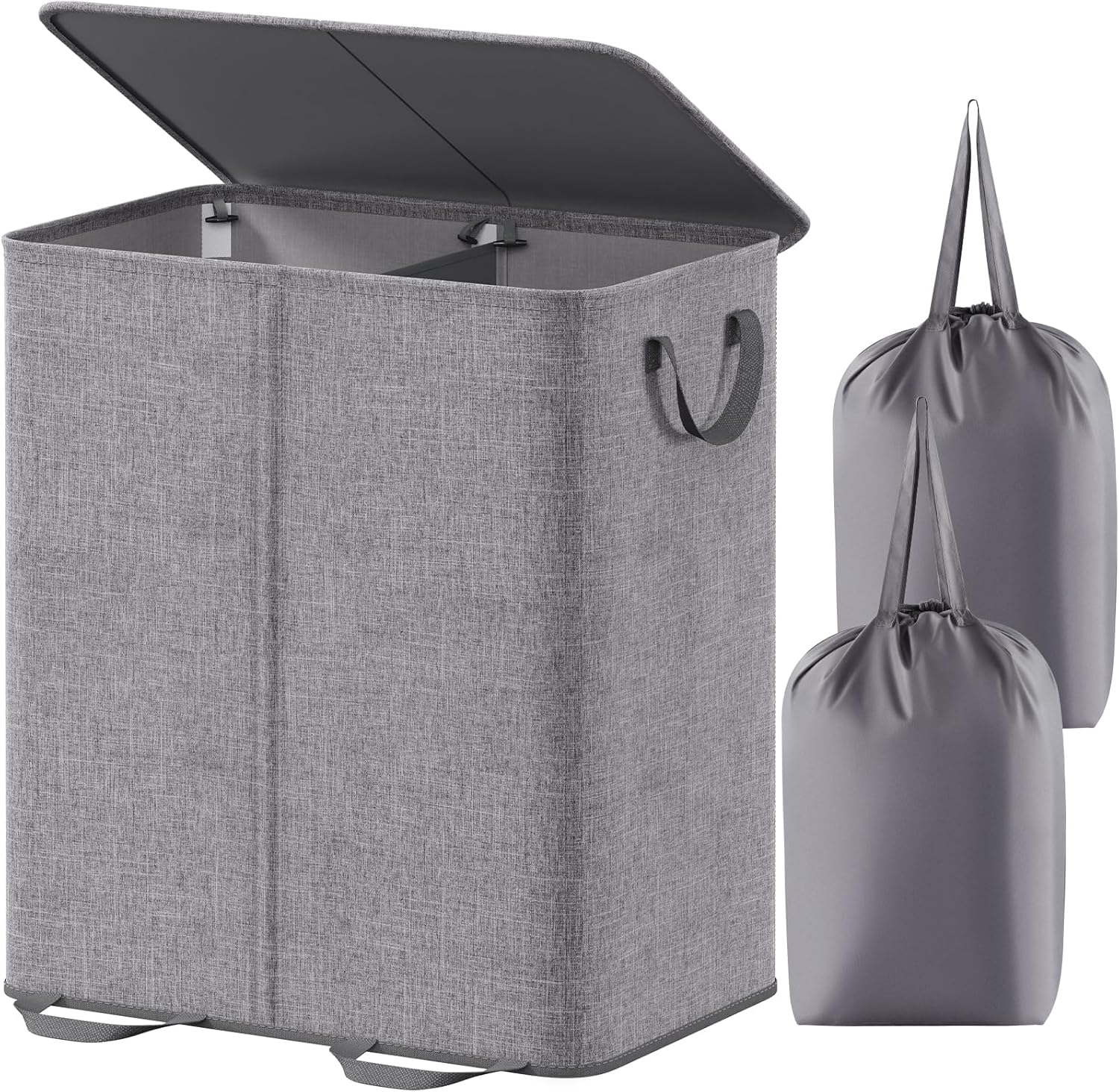 Lifewit Double Laundry Hamper with Lid and Removable Bags