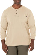 Dickies Men's Long Sleeve Heavyweight Henley - Durable Cold-Weather