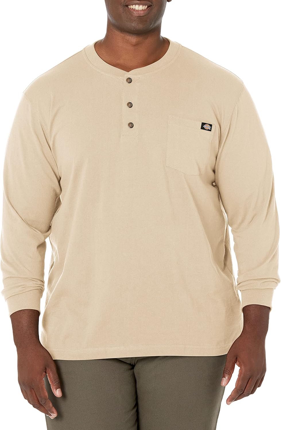 Dickies Men's Long Sleeve Heavyweight Henley for Comfort and Style