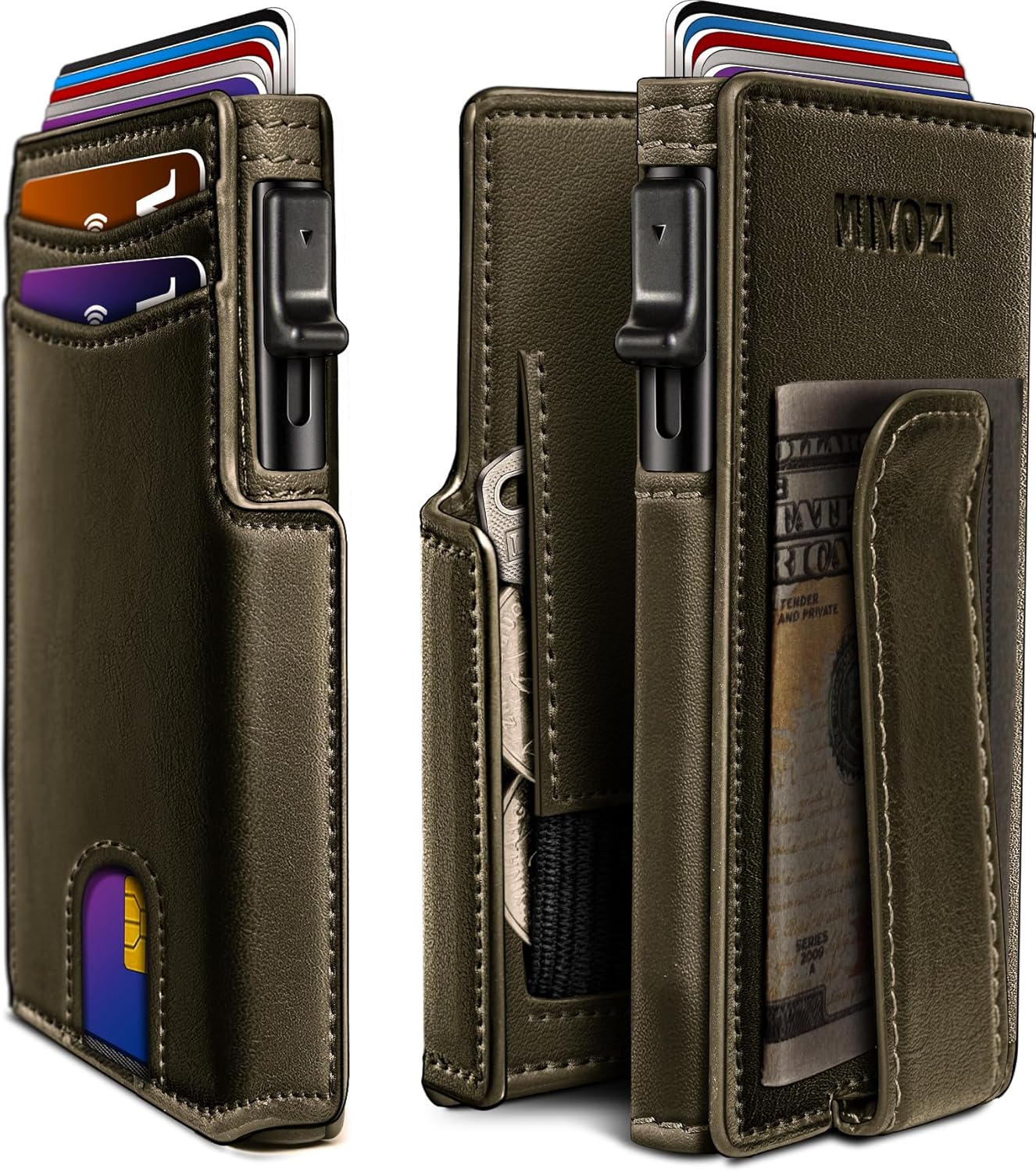 Men Wallet with Money Clip and RFID Blocking for Front Pocket