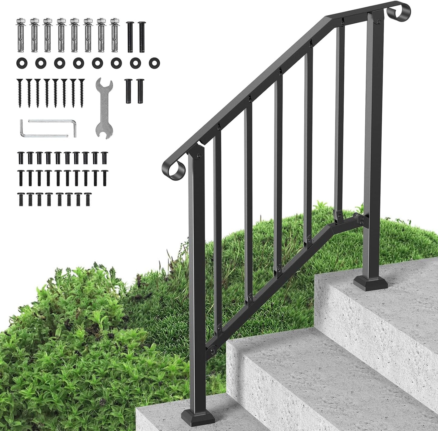 VEVOR Handrails for Outdoor Steps - Durable Stair Rail Kit