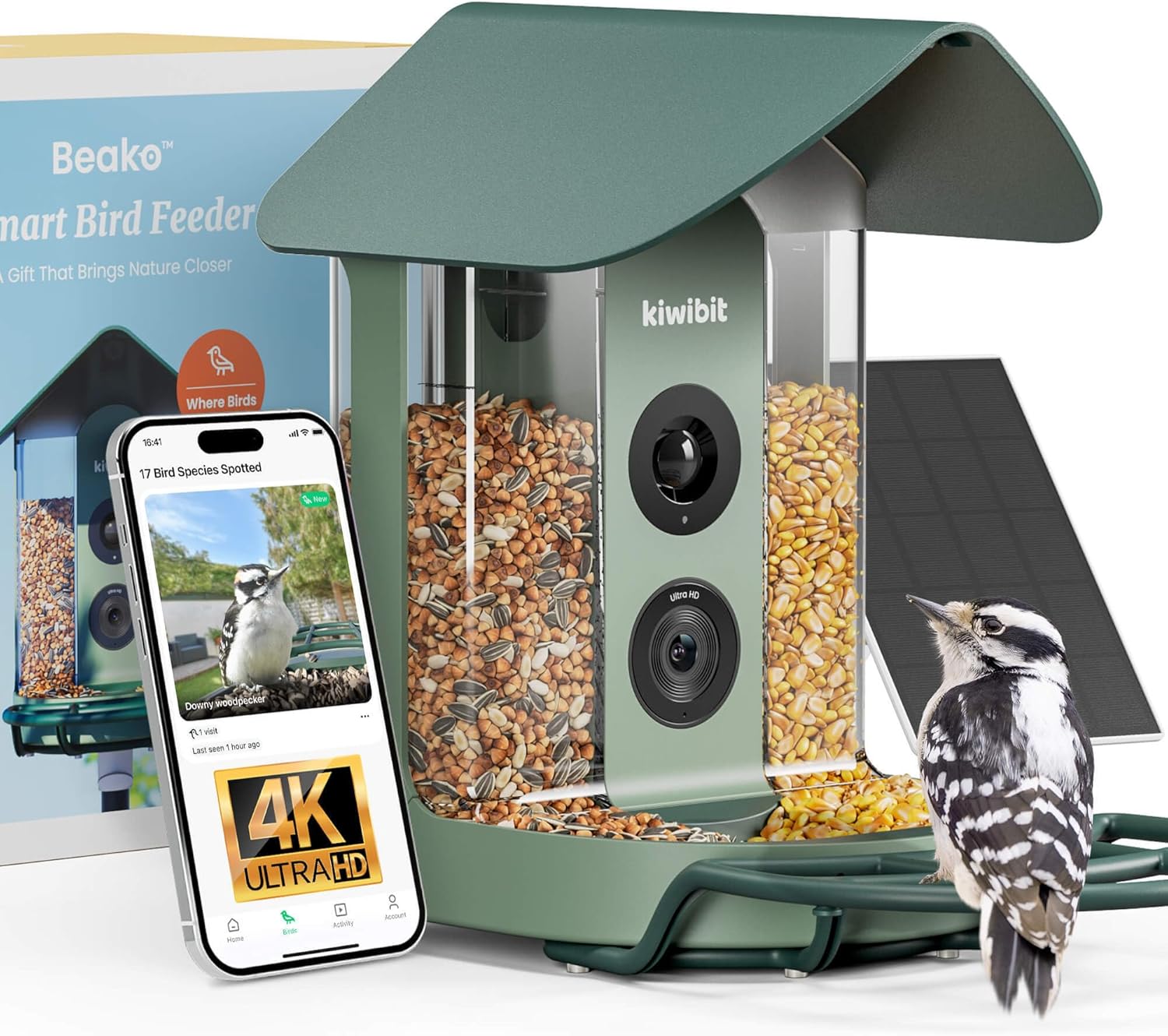 Beako Smart Bird Feeder with 4K Camera for Birdwatching Fun