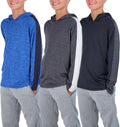 Real Essentials 3 Pack Dry-Fit Youth Boys Long Sleeve Hoodie Athletic