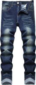 Men's Ripped Jeans Slim Fit Distressed Straight Leg Denim Pants Other