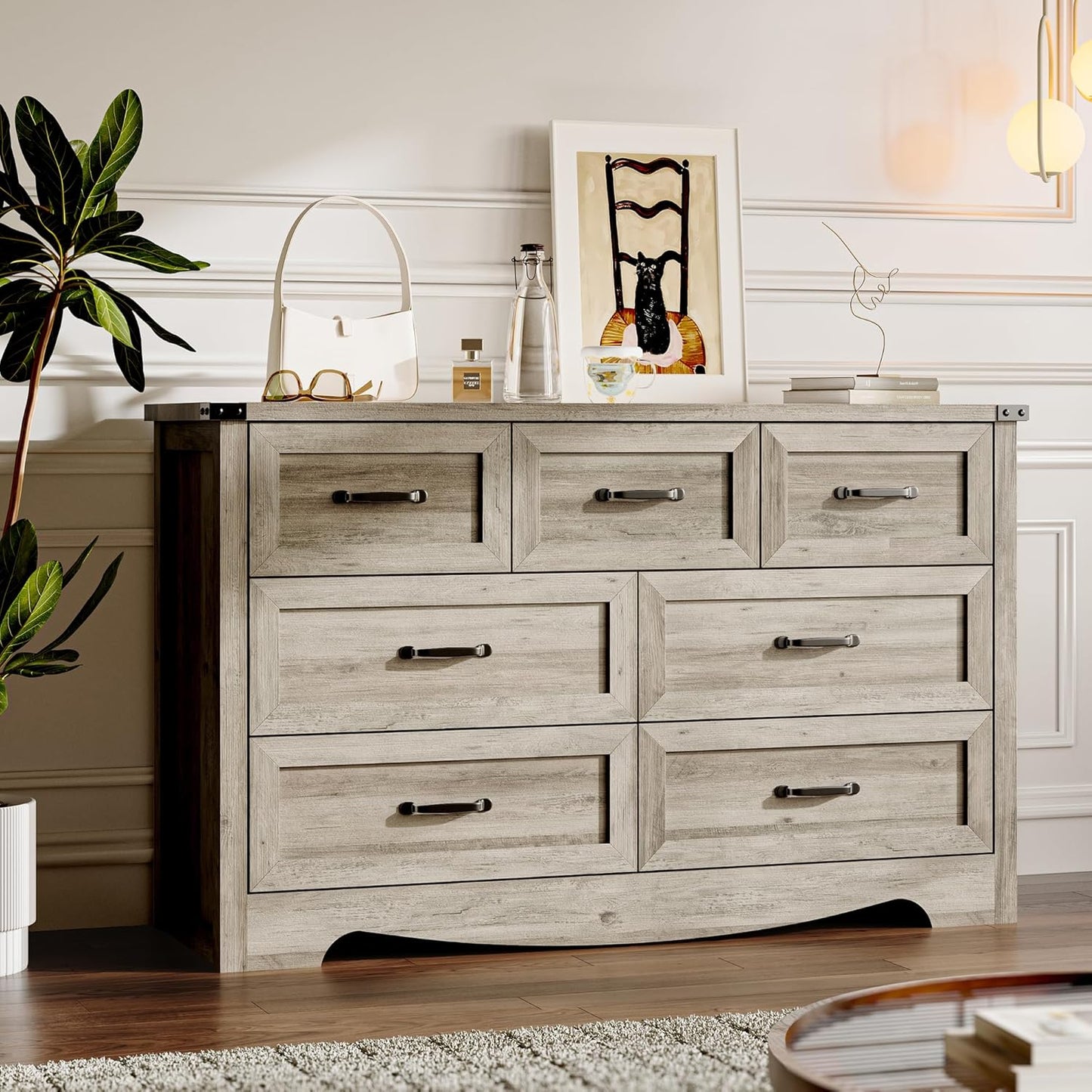 Modern 7-Drawer Dresser for Bedroom and Living Room Storage