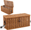 Cable Organizer Box Handwoven Imitation Rattan - Tidy Cord Storage