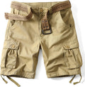 Camo Cargo Shorts for Men Cotton Casual Relaxed Fit - Multi-Pocket fly