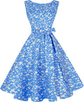 Boatneck Sleeveless 1950s Swing Cocktail Dress - Vintage Fit Women's