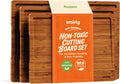 Bamboo Wooden Cutting Boards Set of 3 for Kitchen Chopping