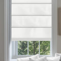 No Drill Roman Shades White 32in x 56in - Cordless Blackout Privacy