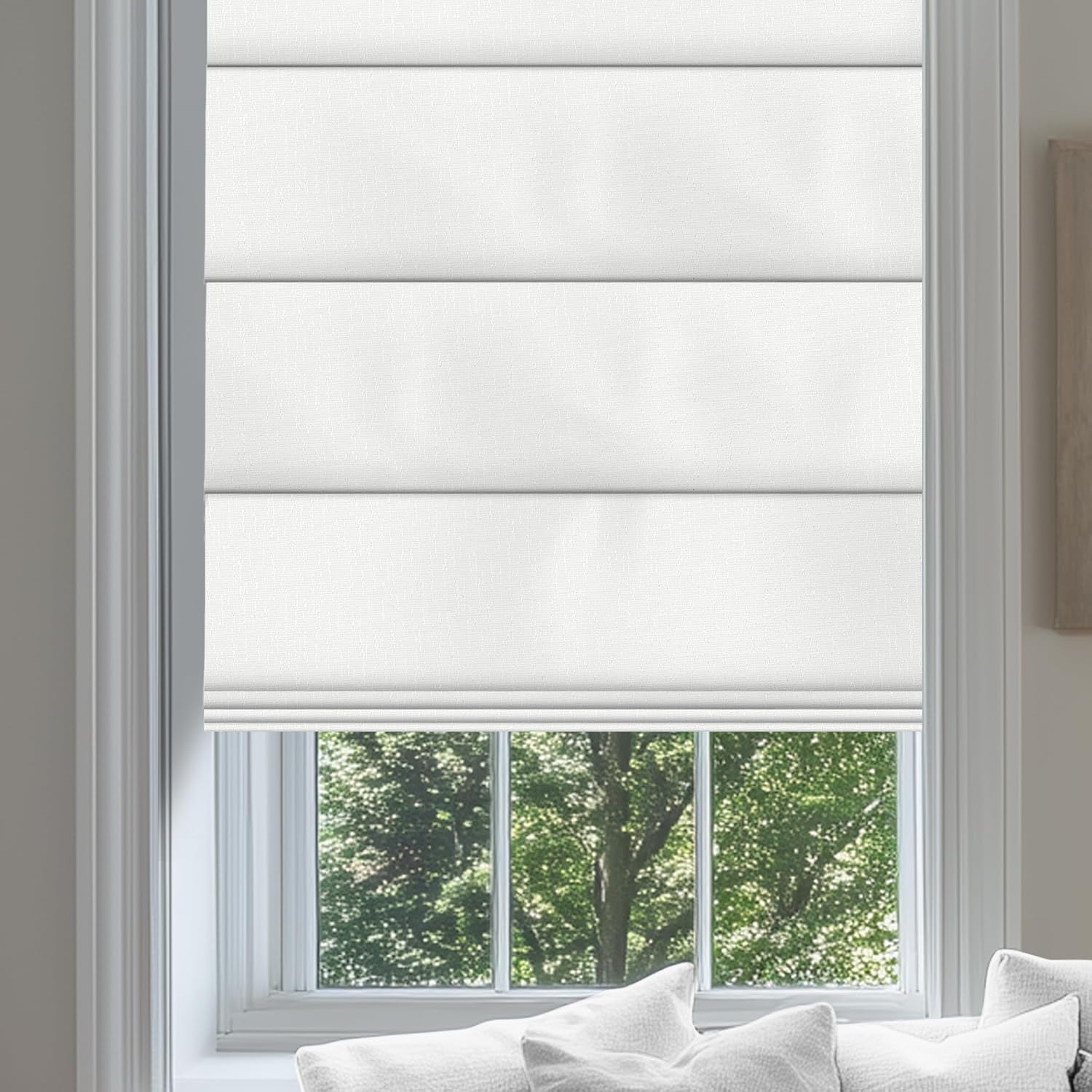 No Drill Roman Shades for Windows - Easy to Install Blackout