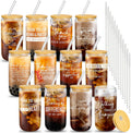 12 Set Employee Appreciation Glass Cups for Team Gifts - Gratitude Can