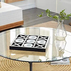 Deco 79 Wood Tic Tac Toe Game Set for Stylish Fun and Play