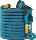 50 ft Expandable Garden Hose - Lightweight No Kink, 10-Pattern Nozzle