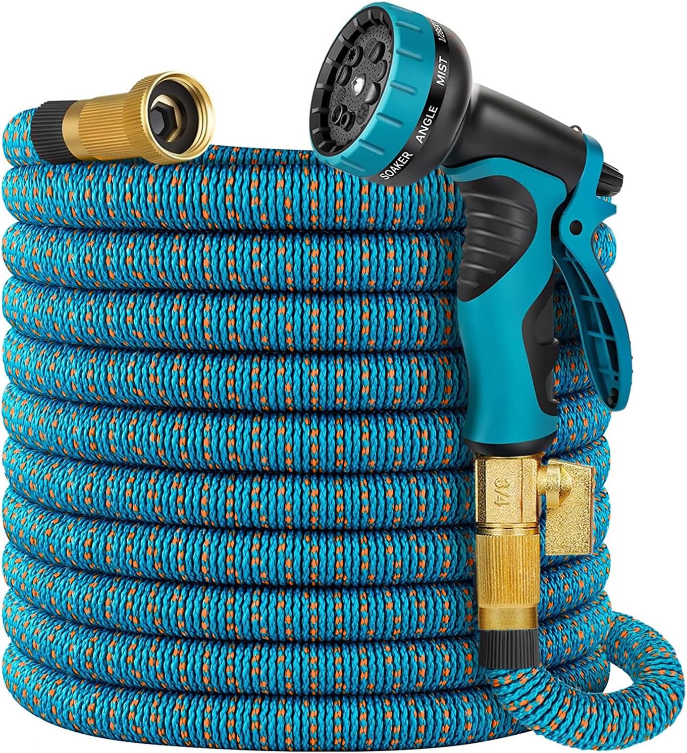 50 ft Expandable Garden Hose with 10 Function Spray Nozzle