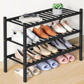 Smiry Bamboo Shoe Rack for Closet, 3 Tier Stackable Organizer - Space