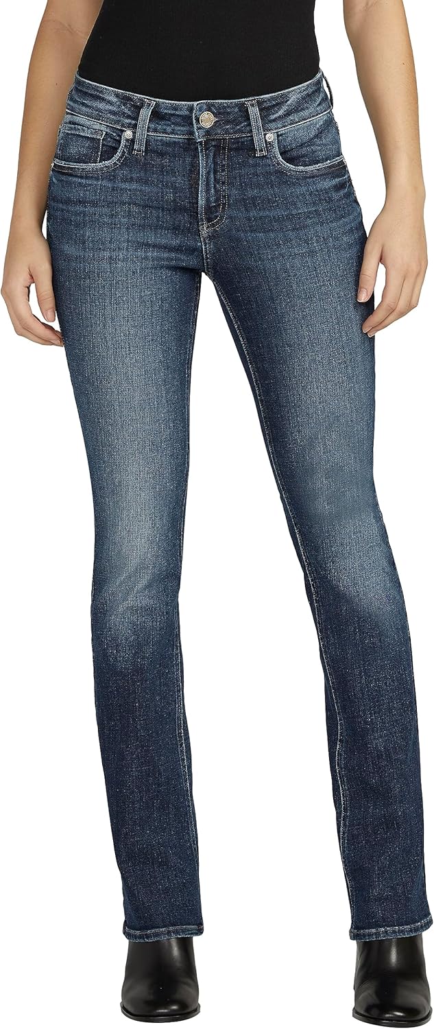 Elyse Mid Rise Comfort Fit Slim Bootcut Jeans for Women