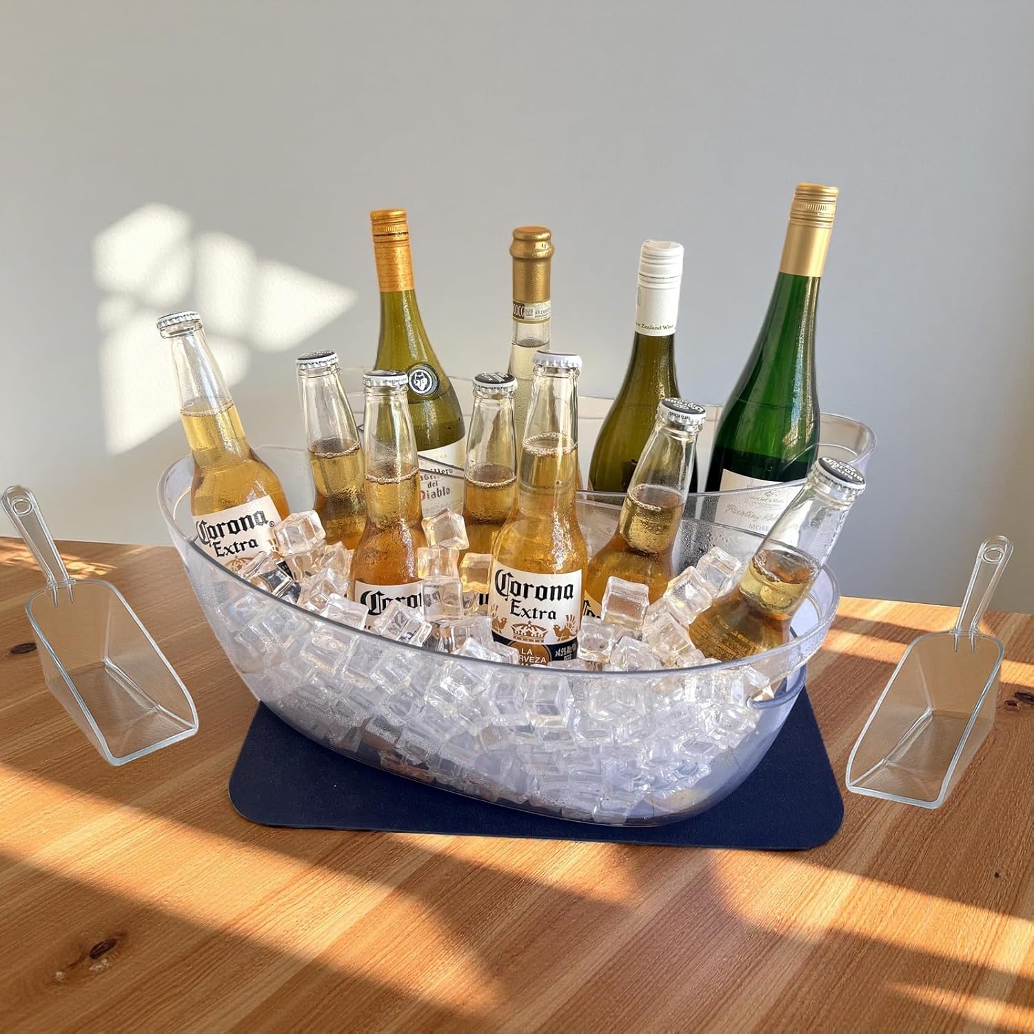 5.5L Ice Bucket Set with Drying Mat & Scoops for Parties