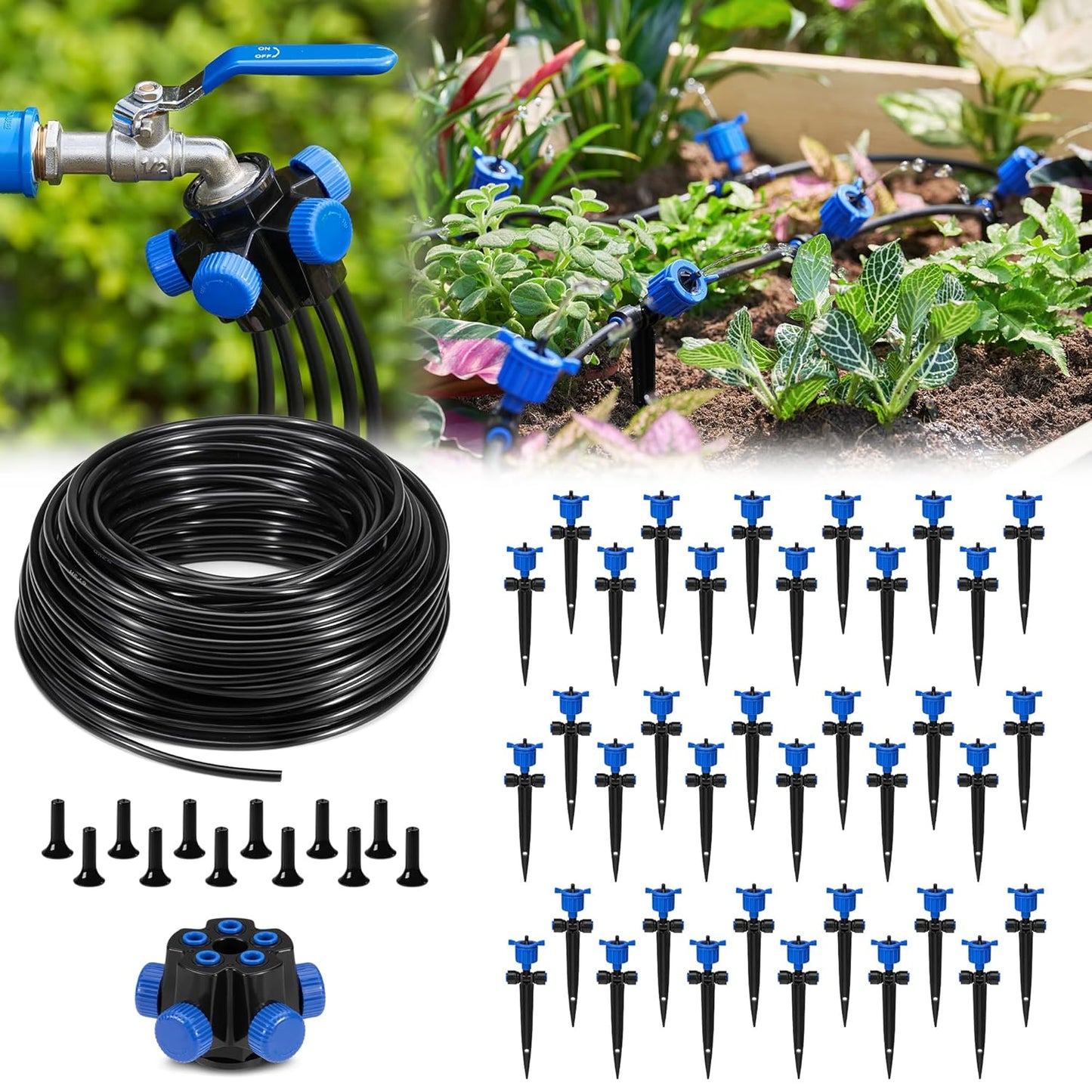 Efficient HIRALIY 197FT Garden Watering System for Plants