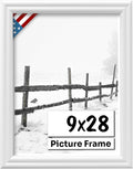White 9x28 Picture Frame 0.75 in Wide - Clean White Wall Frame