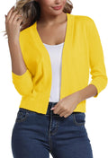 Trendy 3/4 Sleeve Women's Cropped Cardigan by Urban CoCo