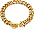Gold Dog Chain Collar 19MM 20in - Heavy Duty 18K Plated Cuban Link