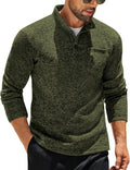 Men's Casual Henley Pullover Sweatshirt - Slim Thermal Fleece Fit