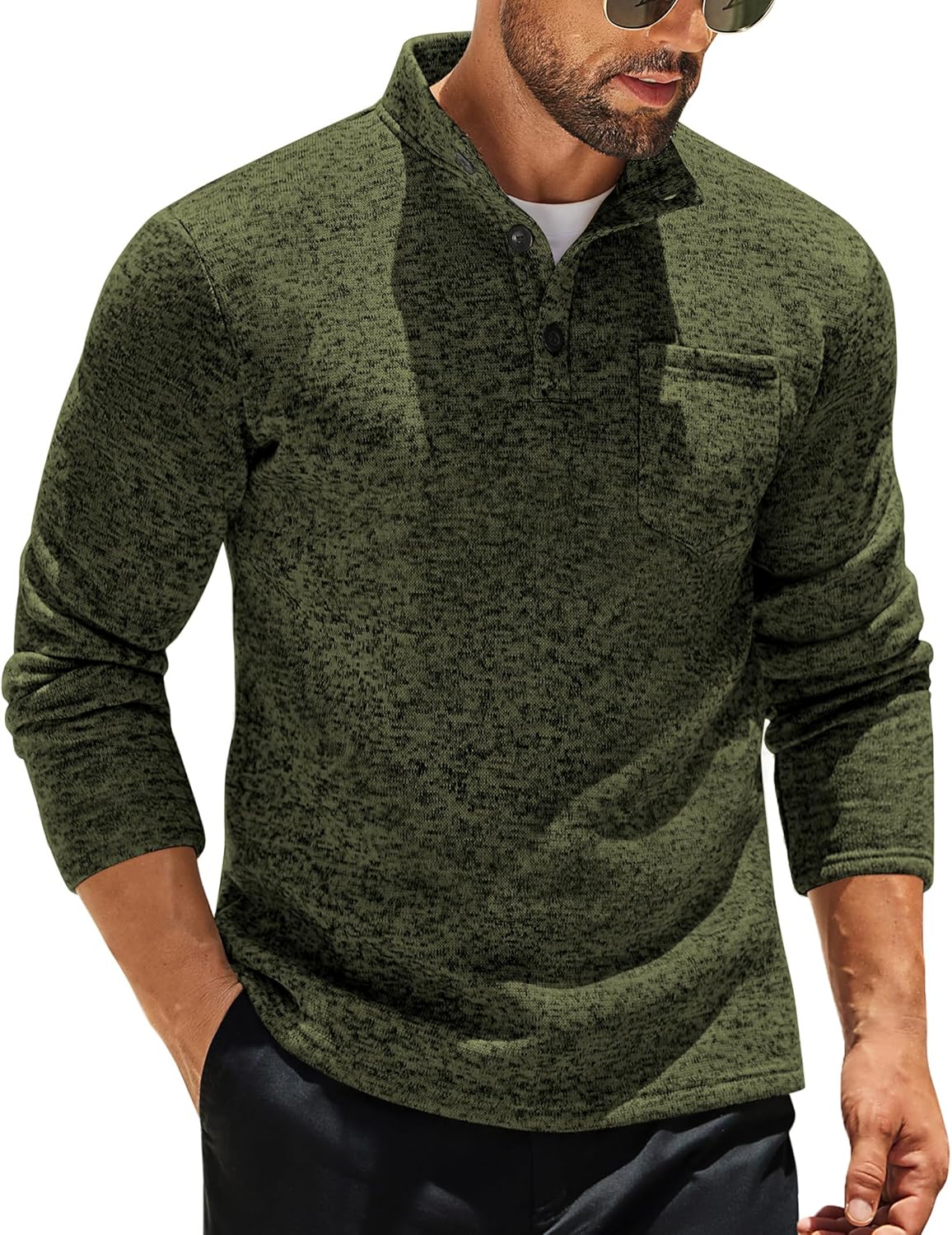 COOFANDY Men's Casual Henley Pullover Sweatshirt for Style