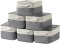 Fabric Storage Baskets 6 Pack - Collapsible Linen Organizers