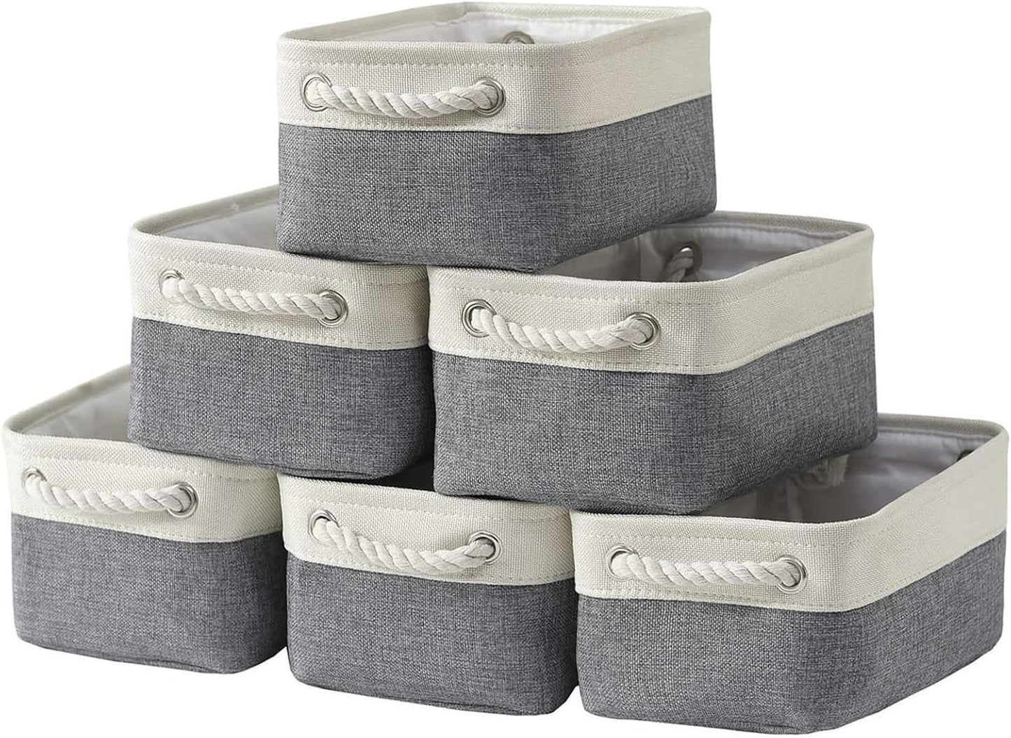 HNZIGE Fabric Storage Baskets for Organizing - 6 Pack Set