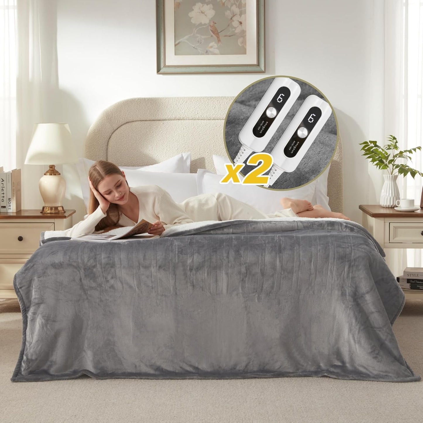 Electric Heated Blanket Queen Size for Cozy Warmth and Comfort