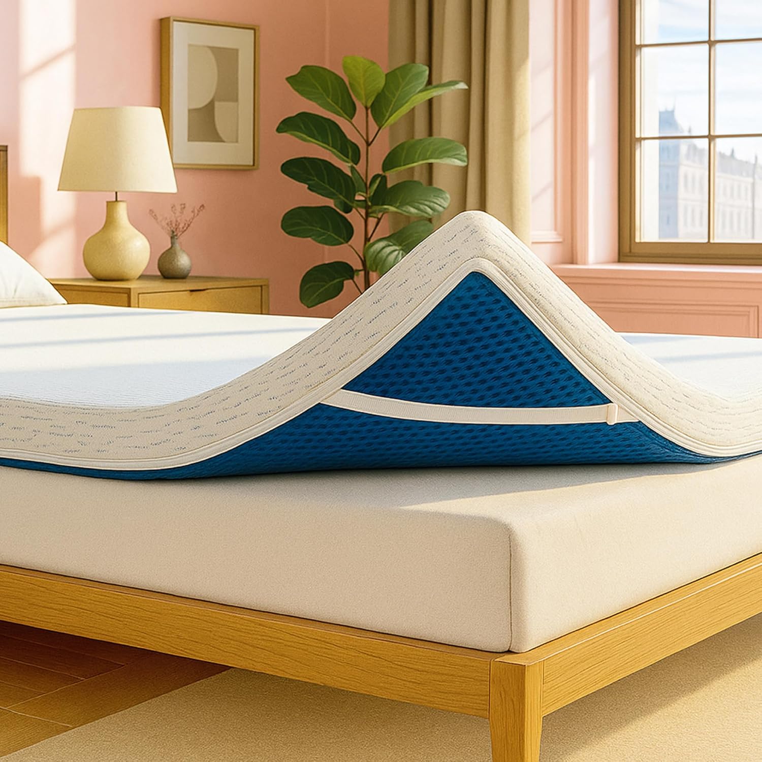 ViscoSoft 4 Inch Memory Foam Mattress Topper for Short Queen