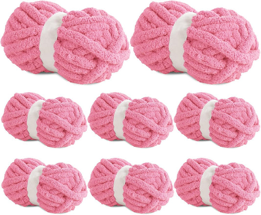 Chunky Chenille Yarn Set for Crocheting & Knitting Projects