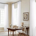 Pinch Pleated Sheer Curtains 132 in Long for High Ceiling Living Room