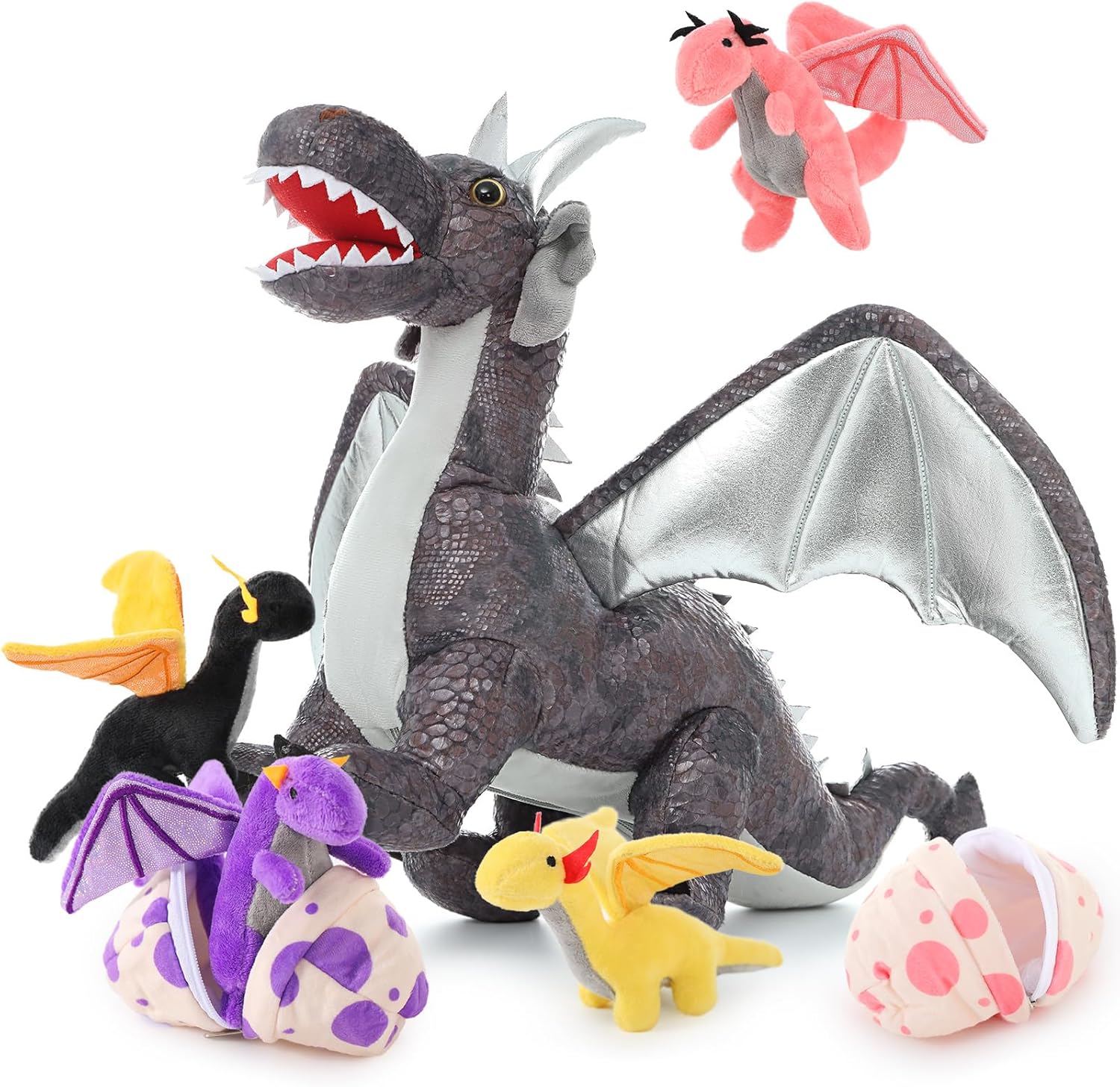 MaoGoLan 7 Pcs Dragon Plush Toy Set for Kids - Large Stuffed Animals