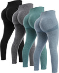 Butt Lifting Workout Leggings - 4 Piece Seamless Scrunch Set Women's