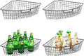 Lazy Susan Wire Storage Organizer Basket 24in 4-Pack - Corner Cabinet