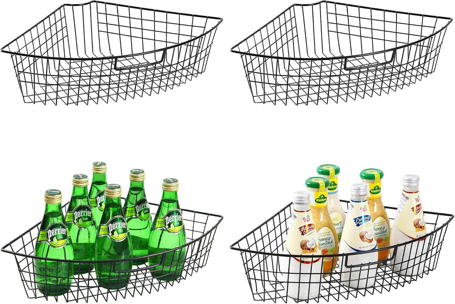 Leeden Lazy Susan Wire Storage Organizer Basket for Cabinets