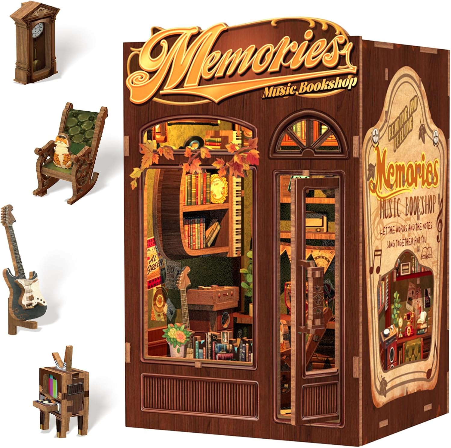 CUTEBEE DIY Miniature Book Nook Kit for Music Lovers and Crafters