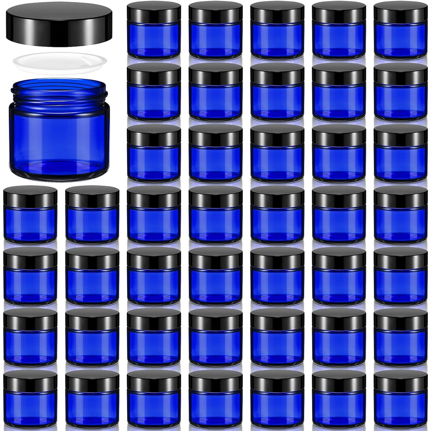 48 Pcs 2 oz Glass Jars with Lids for Travel and DIY Projects