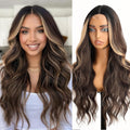 Mixed Blonde Wig for Women Long Wavy Lace Hairline - Natural Look