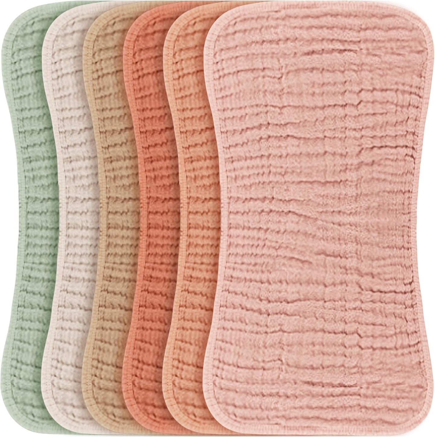 6 Pack Large Muslin Baby Burp Cloths - 100% Cotton for Newborns