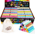 240PCS Washable Sidewalk Chalks Jumbo Set - 24 Colors Creative Pack
