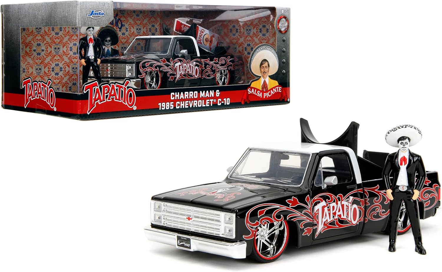 1985 Chevy C10 with Tapatio Man Figure - Detailed Day of The Dead Collectible