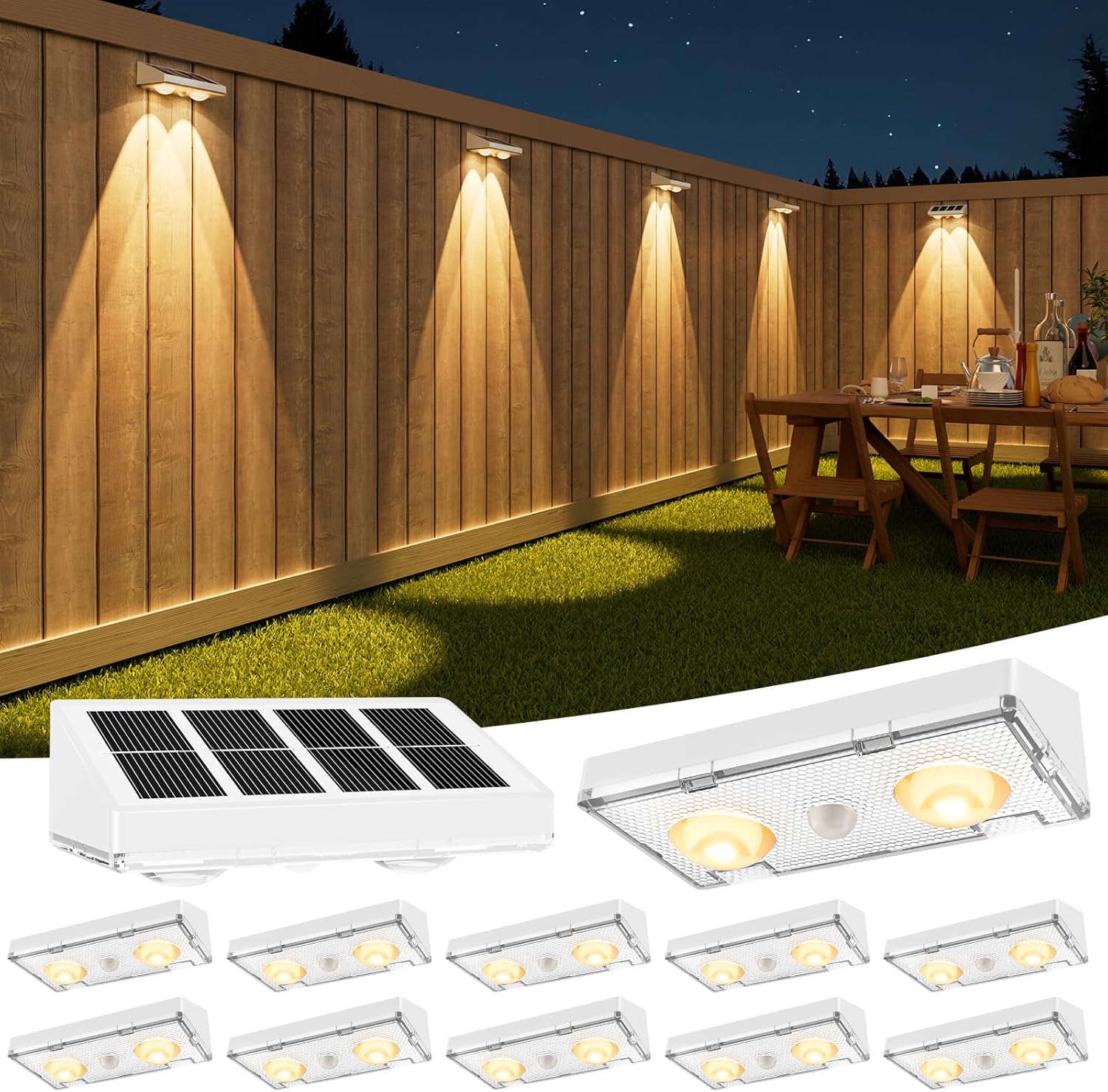 VOLISUN Solar Fence Lights - Bright Outdoor Lighting Solution