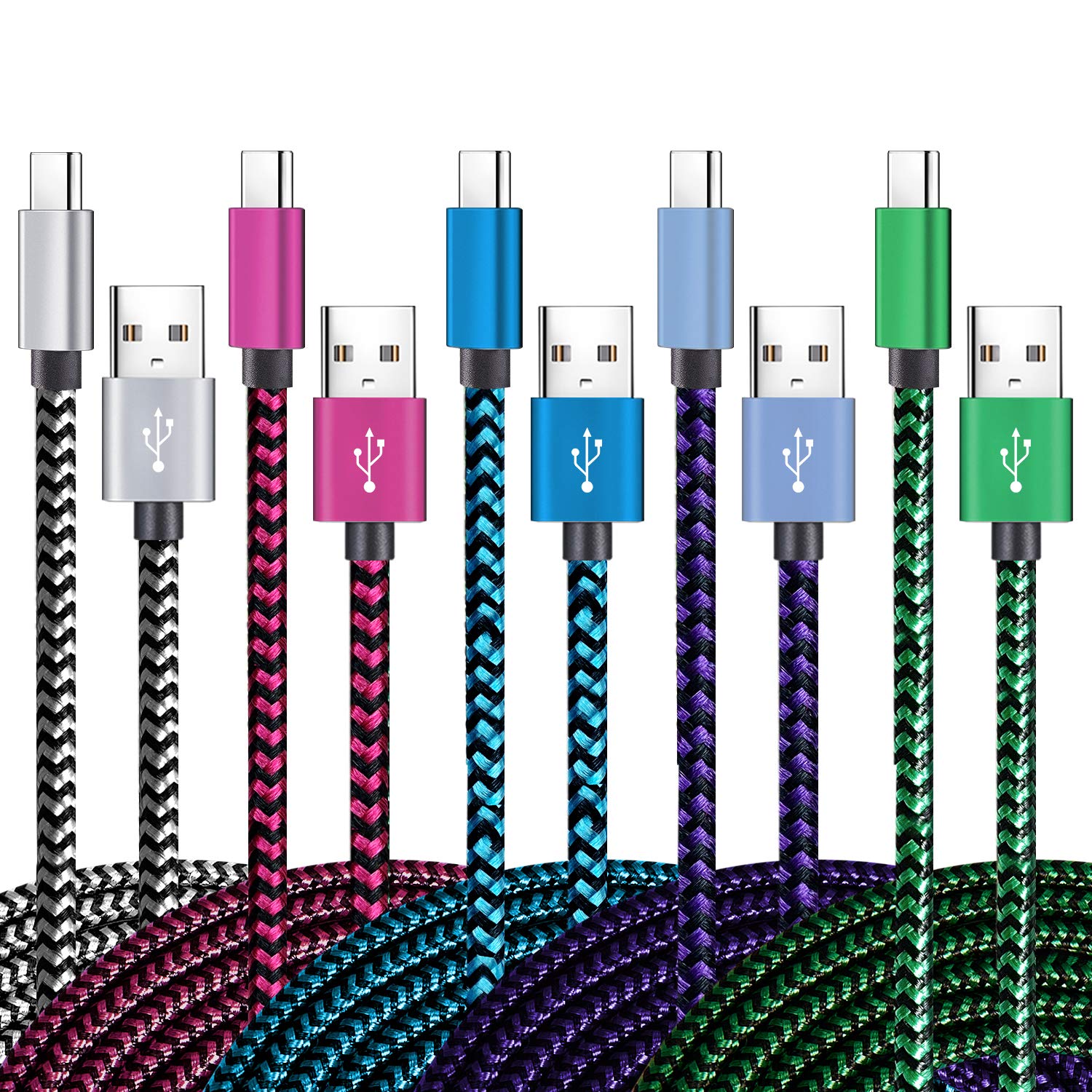 Fast Charge with Teeind 6Ft USB-C 5-Pack for Samsung